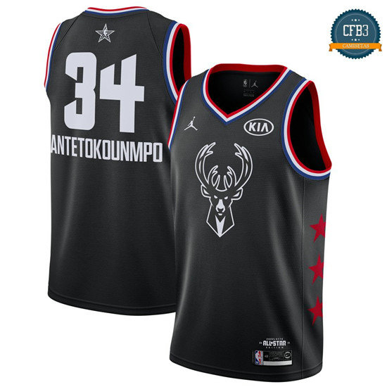 cfb3 camisetas Giannis Antetokounmpo - 2019 All-Star Negro