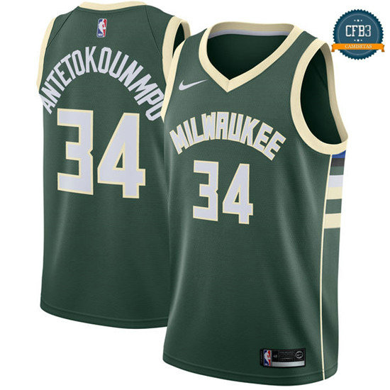 cfb3 camisetas Giannis Antetokounmpo, Milwaukee Bucks - Icon