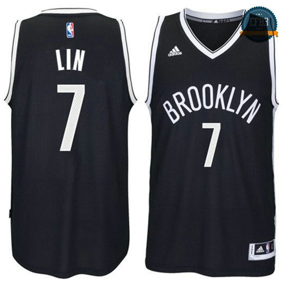 cfb3 camisetas Jeremy Lin, Brooklyn Nets - Negra