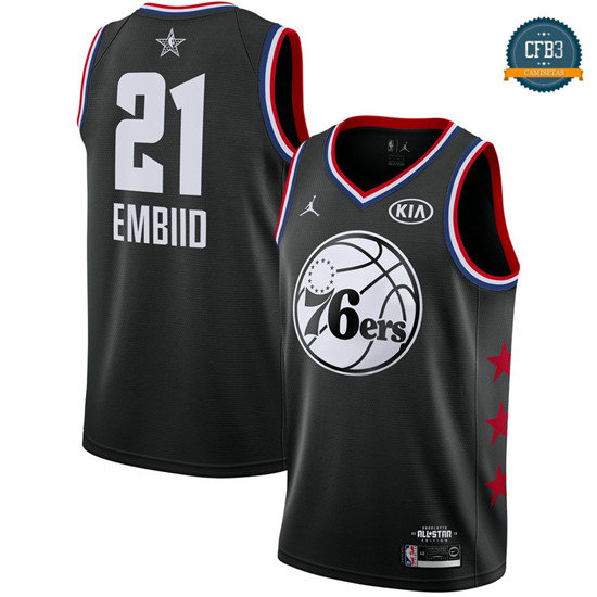 cfb3 camisetas Joel Embiid - 2019 All-Star Negro