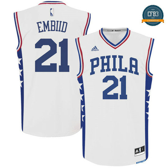 cfb3 camisetas Joel Embiid, Philadelphia 76ers [Blanco]