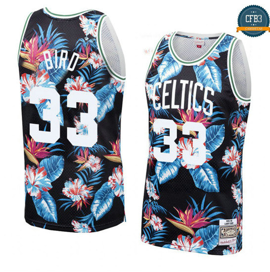 cfb3 camisetas Larry Bird, Boston Celtics - Mitchell & Ness Floral Pack