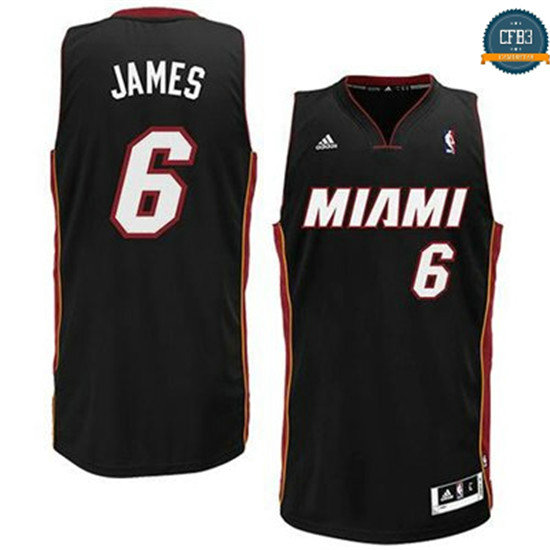 cfb3 camisetas Lebron James Miami Heat [Negra]