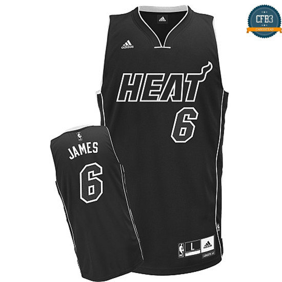 cfb3 camisetas Lebron James Miami Heat [Negro Fashion]