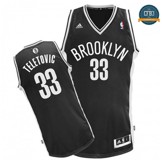 cfb3 camisetas Mirza Teletovic, Brooklyn Nets - Negra