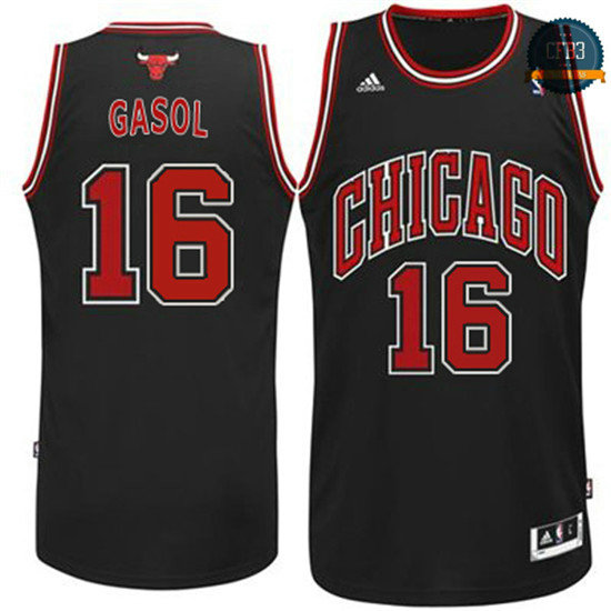 cfb3 camisetas Pau Gasol, Chicago Bulls - Negra