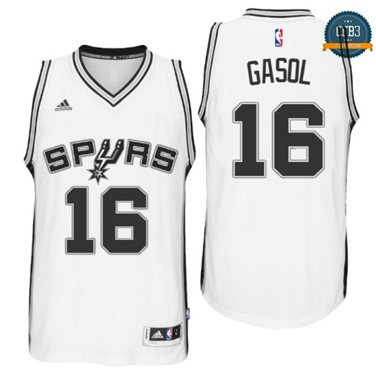 cfb3 camisetas Pau Gasol, San Antonio Spurs - Blanco