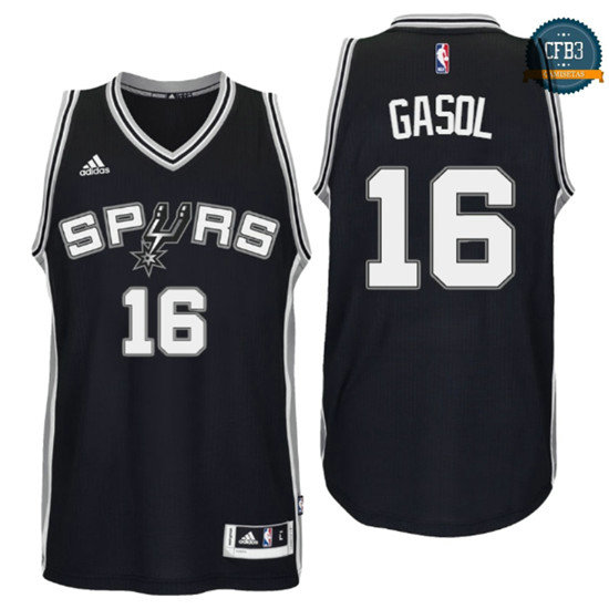 cfb3 camisetas Pau Gasol, San Antonio Spurs - Negro