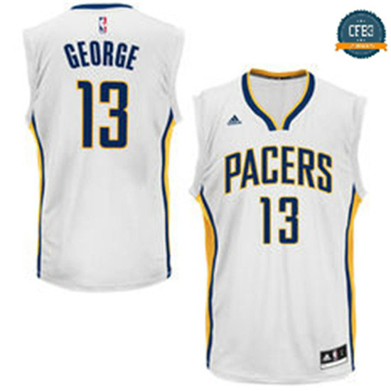 cfb3 camisetas Paul George, Indiana Pacers [Blanca]