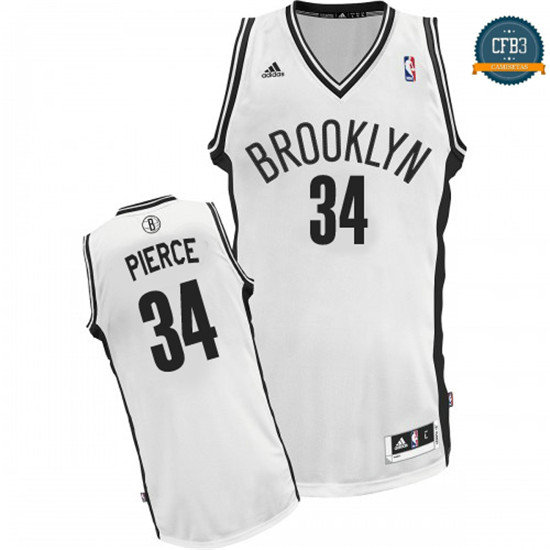 cfb3 camisetas Paul Pierce, Brooklyn Nets [Blanca]