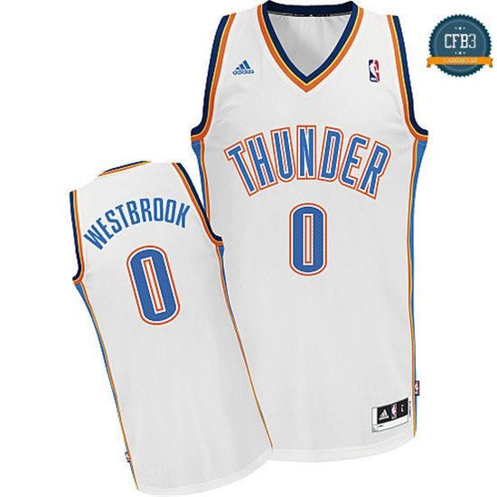 cfb3 camisetas Russell Westbrook, Oklahoma City Thunder [Blanco]