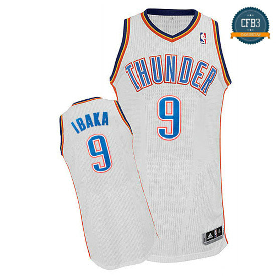 cfb3 camisetas Serge Ibaka Oklahoma City Thunder [Blanca]