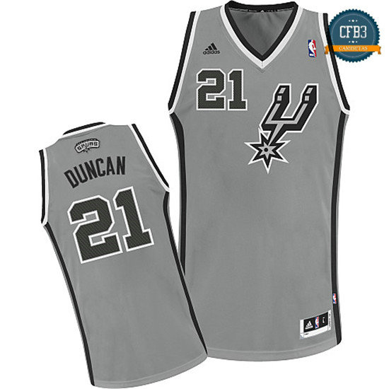 cfb3 camisetas Tim Duncan, San Antonio Spurs [Gris]