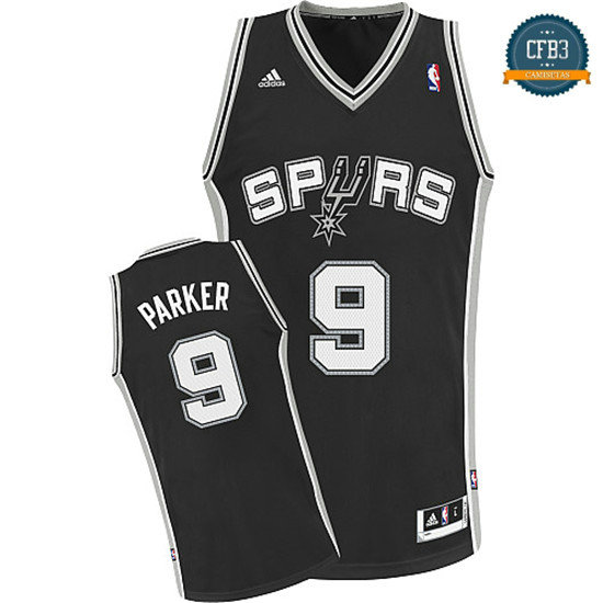 cfb3 camisetas Tony Parker, San Antonio Spurs [Negra]
