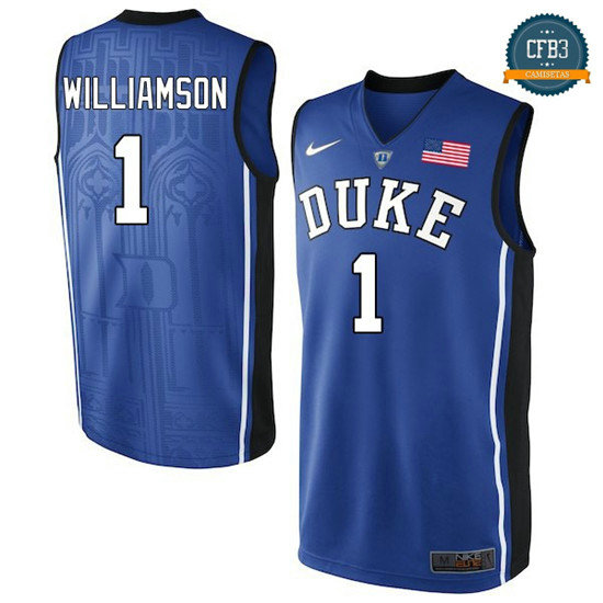 cfb3 camisetas Zion Williamson, Duke Azul Devils [Azul]