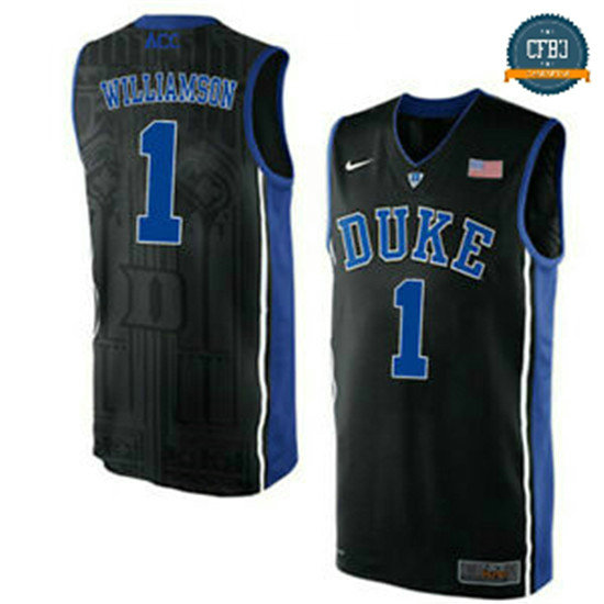 cfb3 camisetas Zion Williamson, Duke Azul Devils [Negro]