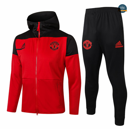 Cfb3 Chaqueta Chandal - Sudadera con Capucha Manchester United Rojo 2020/2021