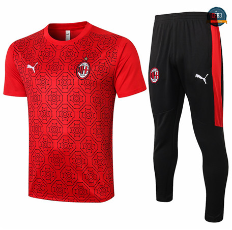 Cfb3 Camiseta Entrenamiento AC Milan + Pantalones Rojo 2020/2021