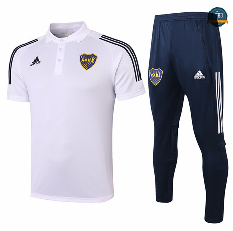 Cfb3 Camiseta Entrenamiento Boca Juniors POLO + Pantalones Blanco 2020/2021