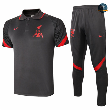 Cfb3 Camiseta Entrenamiento Liverpool POLO + Pantalones Gris oscuro 2020/2021