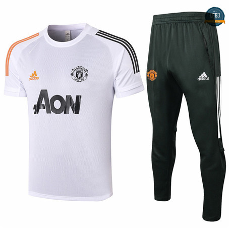 Cfb3 Camiseta Entrenamiento Manchester United + Pantalones Blanco 2020/2021
