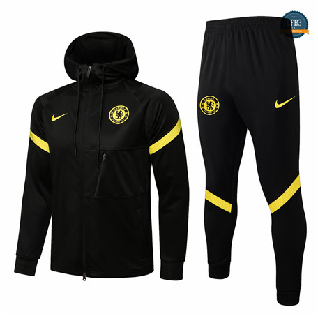 Cfb3 Chaqueta Chandal Chelsea Equipación Sombrero Negro/Amarillo 2021/2022