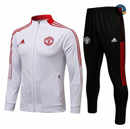 Cfb3 Chaqueta Chandal Manchester United Equipación Blanco Col Haut 2021/2022