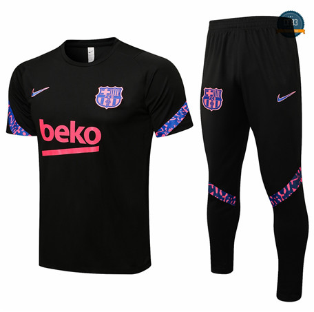 Cfb3 Camiseta Entrenamiento Barcelona + Pantalones Equipación Negro 2021/2022