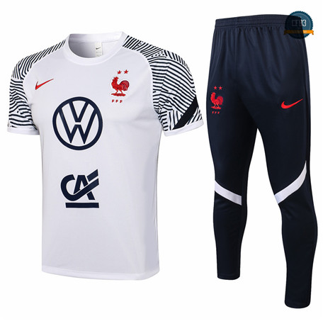 Cfb3 Camiseta Entrenamiento Francia + Pantalones Equipación Blanco 2021/2022