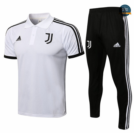 Cfb3 Camiseta Entrenamiento Polo Juventus + Pantalones Equipación Blanco/Negro 2021/2022