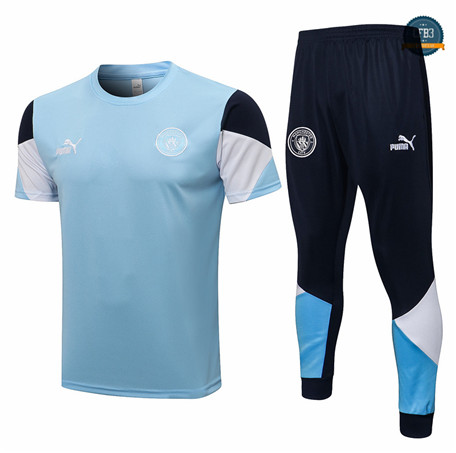 Cfb3 Camiseta Entrenamiento Manchester City + Pantalones Equipación Azul Claro 2021/2022