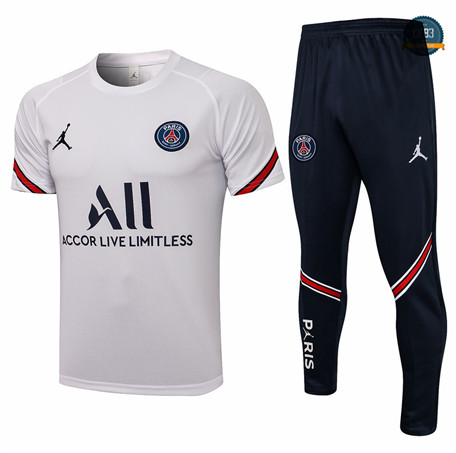 Cfb3 Camiseta Entrenamiento Jordan PSG + Pantalones Equipación Blanco 2021/2022