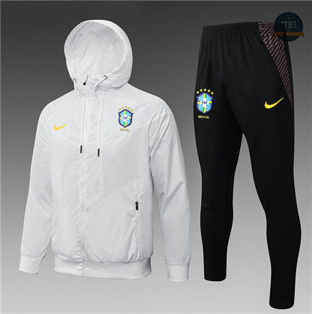 Cfb3 Camisetas Chaqueta Rompevientos Brasil Equipación Blanco 2021/2022