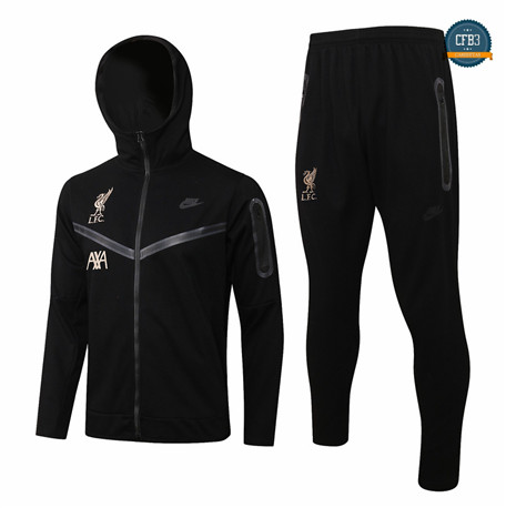 Cfb3 Camisetas Chaqueta Chandal Liverpool Equipación Sombrero Negro 2021/2022