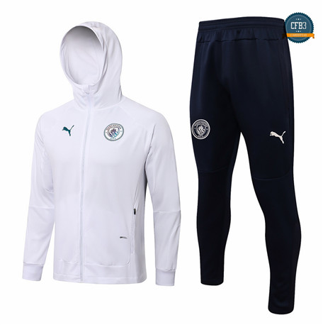 Cfb3 Camisetas Chaqueta Chandal Manchester City Equipación Sombrero Blanco 2021/2022