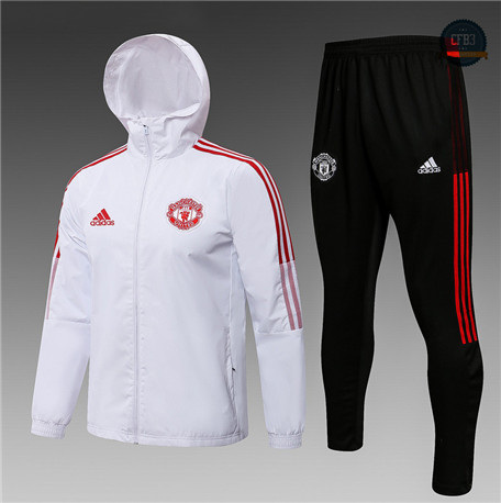 Cfb3 Camisetas Chaqueta Rompevientos Manchester United Equipación Blanco 2021/2022