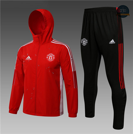 Cfb3 Camisetas Chaqueta Rompevientos Manchester United Equipación Rojo 2021/2022