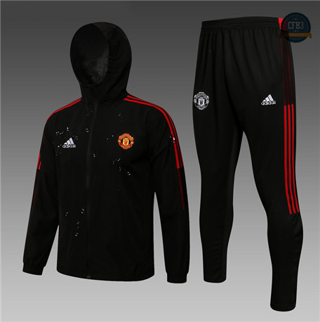 Cfb3 Camisetas Chaqueta Rompevientos Manchester United Equipación Negro 2021/2022