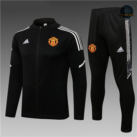 Cfb3 Camisetas Chaqueta Chándal Niños Manchester United Equipación Champions League Negro 2021/2022