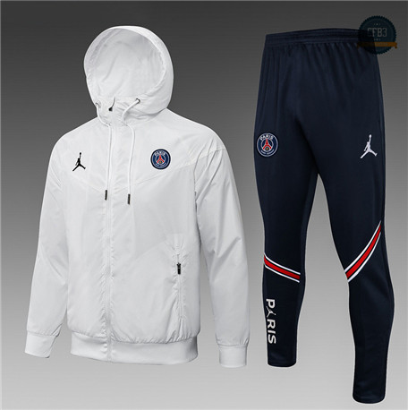 Cfb3 Camisetas Chaqueta Rompevientos Jordan PSG Equipación Blanco 2021/2022