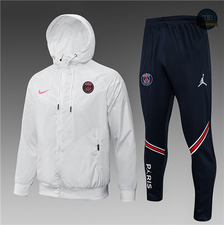 Cfb3 Camisetas Chaqueta Rompevientos PSG Equipación Blanco 2021/2022