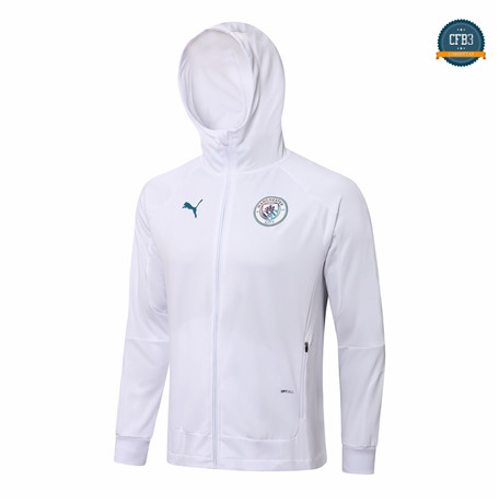 Cfb3 Camisetas Chaqueta Sombrero Manchester City Equipación Blanco 2021/2022