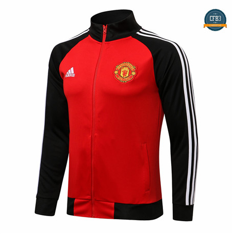 Cfb3 Camisetas Chaqueta Manchester United Equipación Rojo/Negro 2021/2022