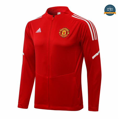 Cfb3 Camisetas Chaqueta Manchester United Equipación Rojo/Blanco 2021/2022