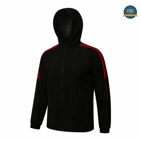 Cfb3 Camisetas Chaqueta PSG Equipación Rompevientos Negro/Rojo 2021/2022