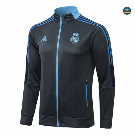 Cfb3 Camisetas Chaqueta Real Madrid Equipación Gris Oscuro/Azul 2021/2022