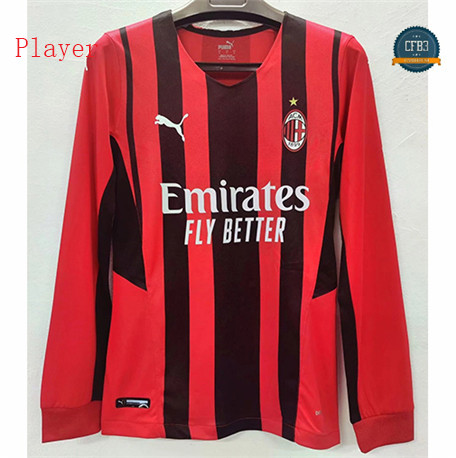 Cfb3 Camisetas Player Version AC Milan 1ª Equipación Manga larga 2021/2022