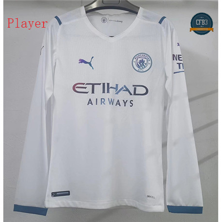 Cfb3 Camisetas Player Version Manchester City 2ª Equipación Manga larga 2021/2022