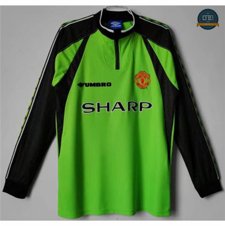 Cfb3 Camisetas Retro 1998 Manchester United Portero Manga larga Equipación