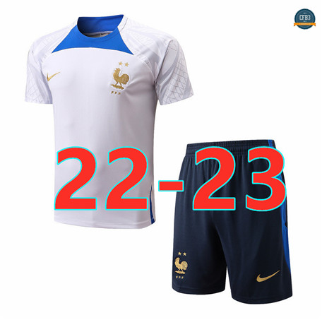 Cfb3 Camiseta Francia + Short + Pantalones Equipación Blanco 2022/2023